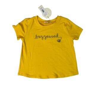 NWT Copper Key Girls Youth Blouse Sz 6 Yellow Embroidered Bee Made in USA